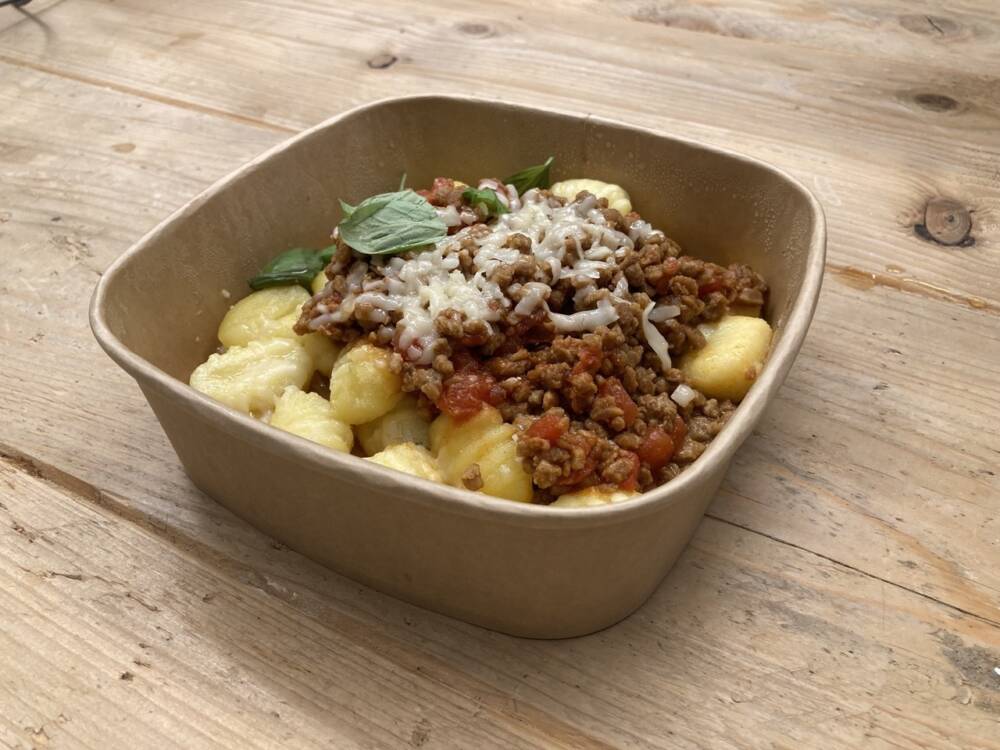 Gnocchi Bolognese Style mit vegetarischem Hackfleisch, 6 Euro