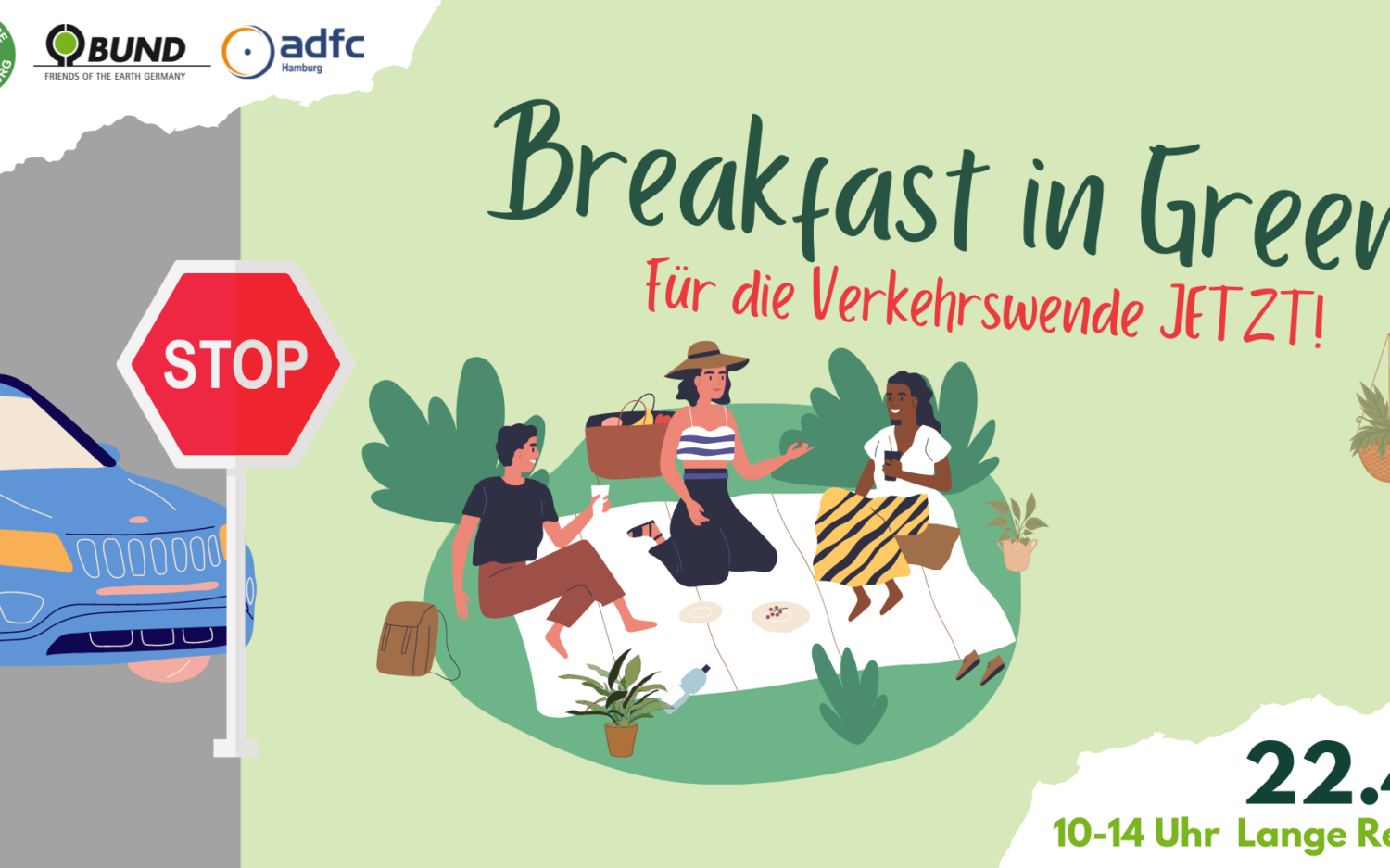 Am 22. April wird die Lange Reihe in St. Georg zur Location für ein Breakfast in Green / ©BUND