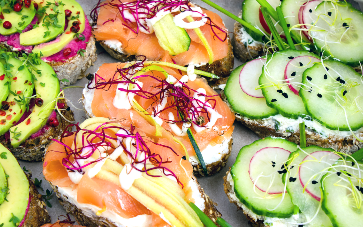 Bunt und gesund: Schnittchen von Nimmersatt / ©Nimmersatt Catering
