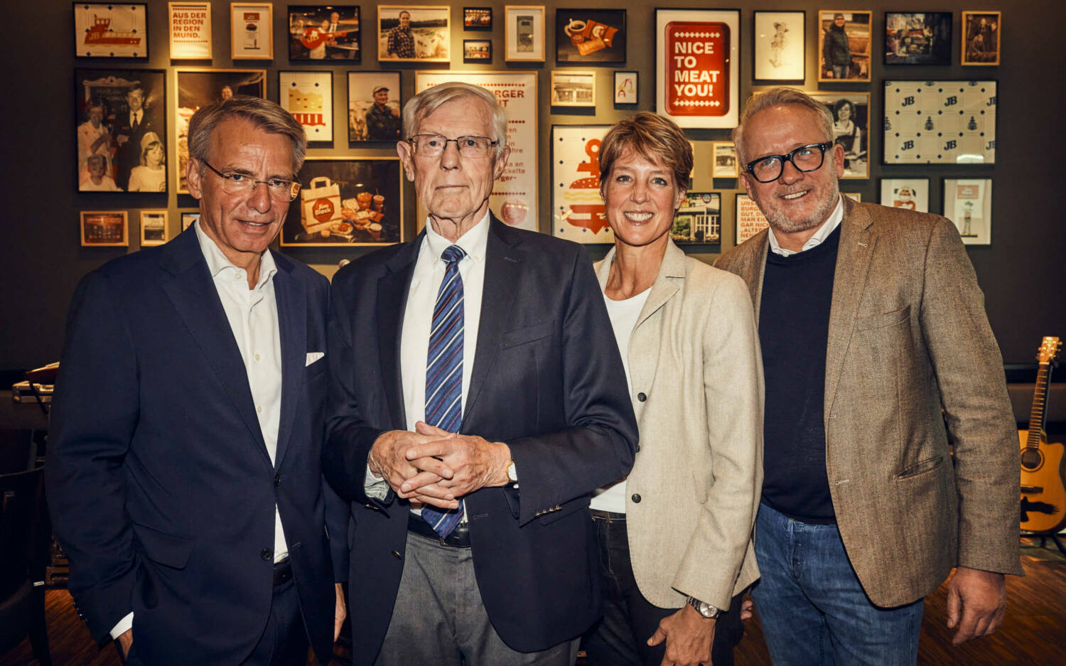 v.l. Stephan von Bülow (Block Gruppe), Eugen Block (Inhaber), Christina Block, Sven Freystatzky (Geschäftsführer Jim Block) / ©Anna-Lena Ehlers