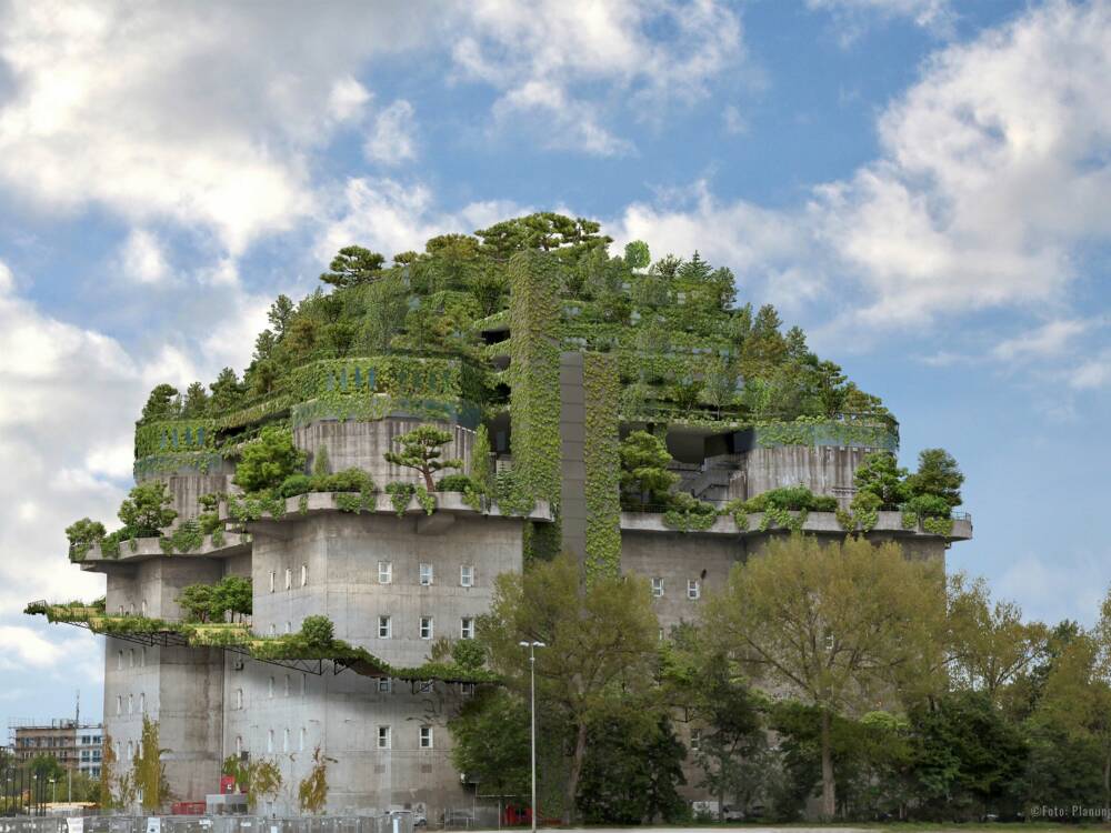 Der Dachgarten auf dem Bunker an der Feldstraße soll im April 2024 eröffnen / ©Planungsbüro Bunker