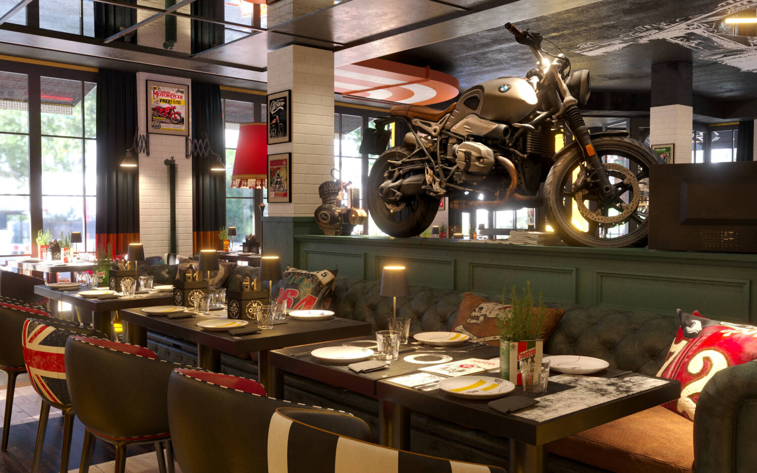 Im Restaurant werden Motorräder zu bestaunen sein / ©Superstudio21