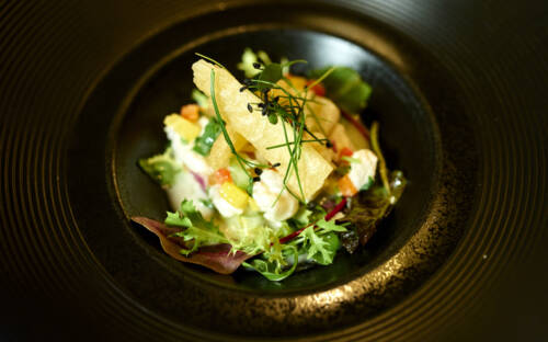 Ein aufwendiger Salat zum Appetit anregen im Brook in der Altstadt / ©Marc Sill