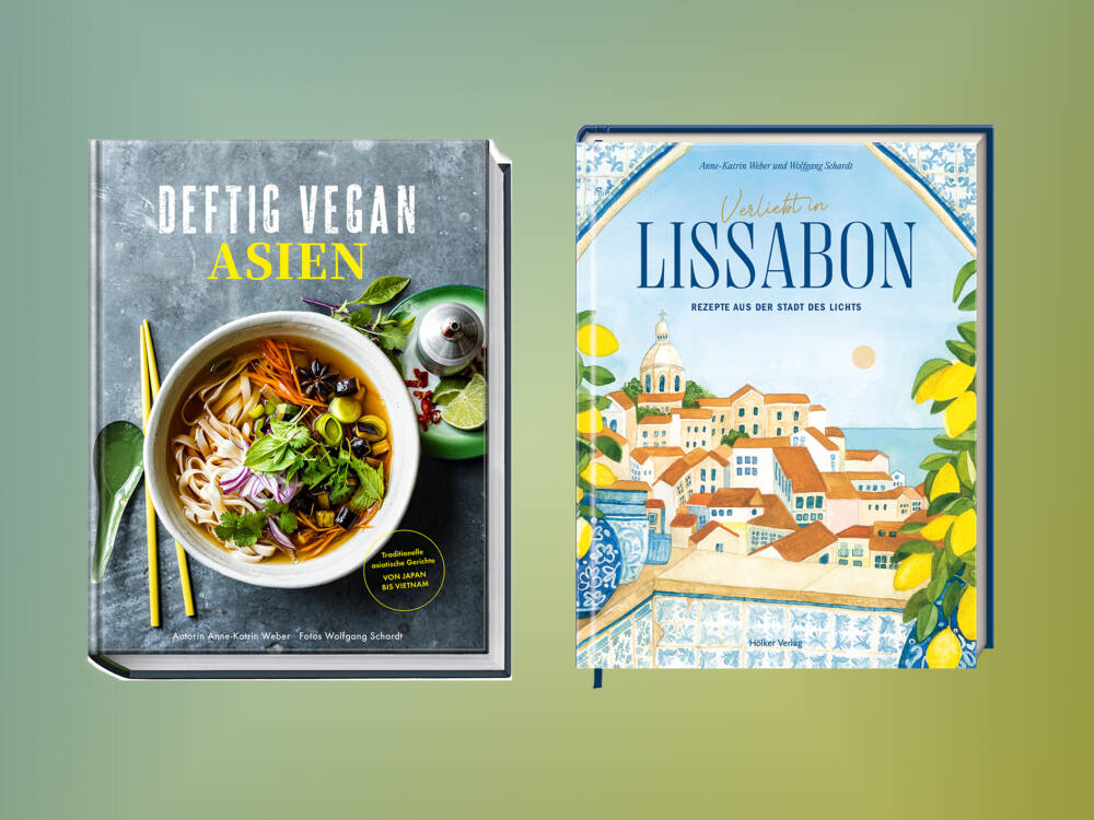 Im Februar erscheinen gleich zwei Kochbücher von Autorin Anne-Katrin Weber und Fotograf Wolfgang Schardt / (Deftig vegan Asien: ©Wolfgang Schardt) (Verliebt in Lissabon: ©Hölker Verlag)