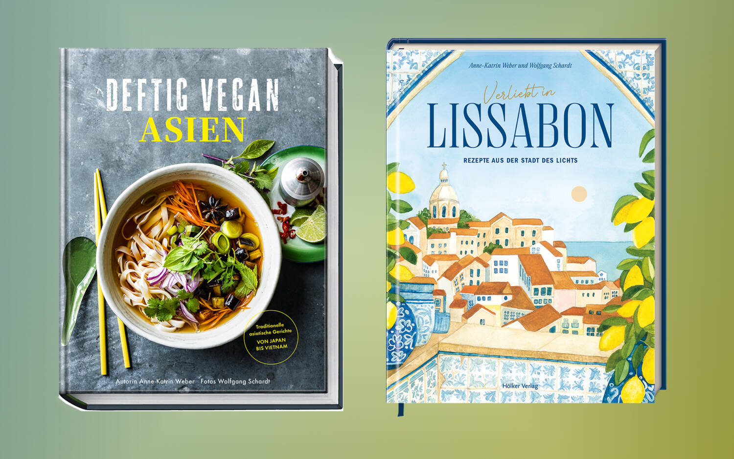 Im Februar erscheinen gleich zwei Kochbücher von Autorin Anne-Katrin Weber und Fotograf Wolfgang Schardt / (Deftig vegan Asien: ©Wolfgang Schardt) (Verliebt in Lissabon: ©Hölker Verlag)