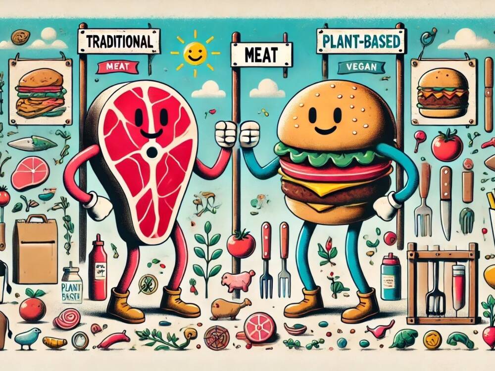 Vegane Bratwurst, veganes Steak, veganes Hackfleisch – Pro und Kontra / ©ChatGPT