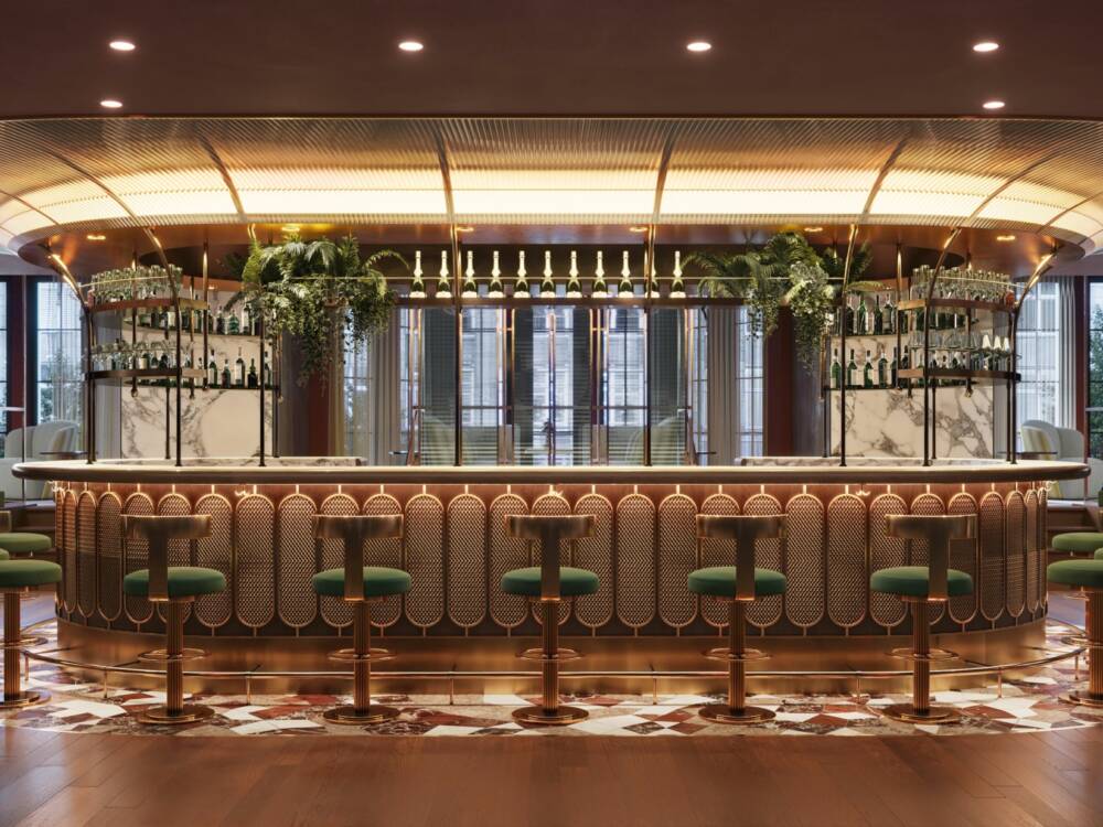 Blickfang im neuen Greta Oto ist die ovale Bar / ©MHP Hotel Group