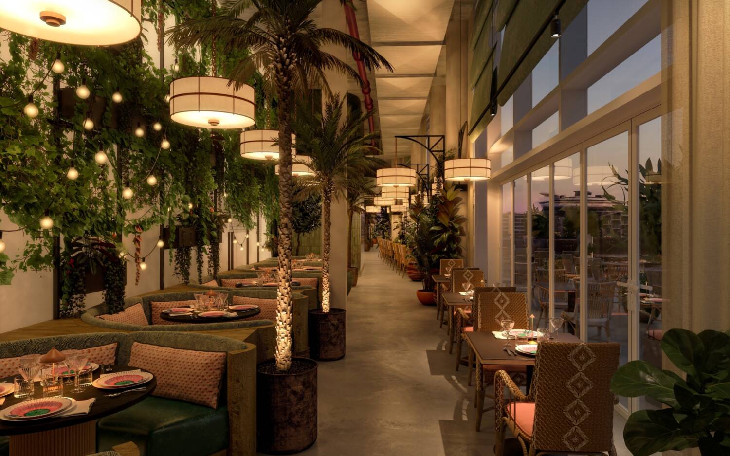 Stimmiges Ambiente im Elemente: Viel Grün und eine offene Raumstruktur sind geplant / ©Rhubard Hospitality Collection