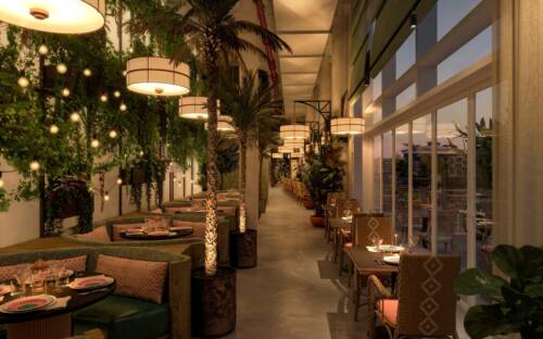 Stimmiges Ambiente im Elemente: Viel Grün und eine offene Raumstruktur sind geplant / ©Rhubard Hospitality Collection