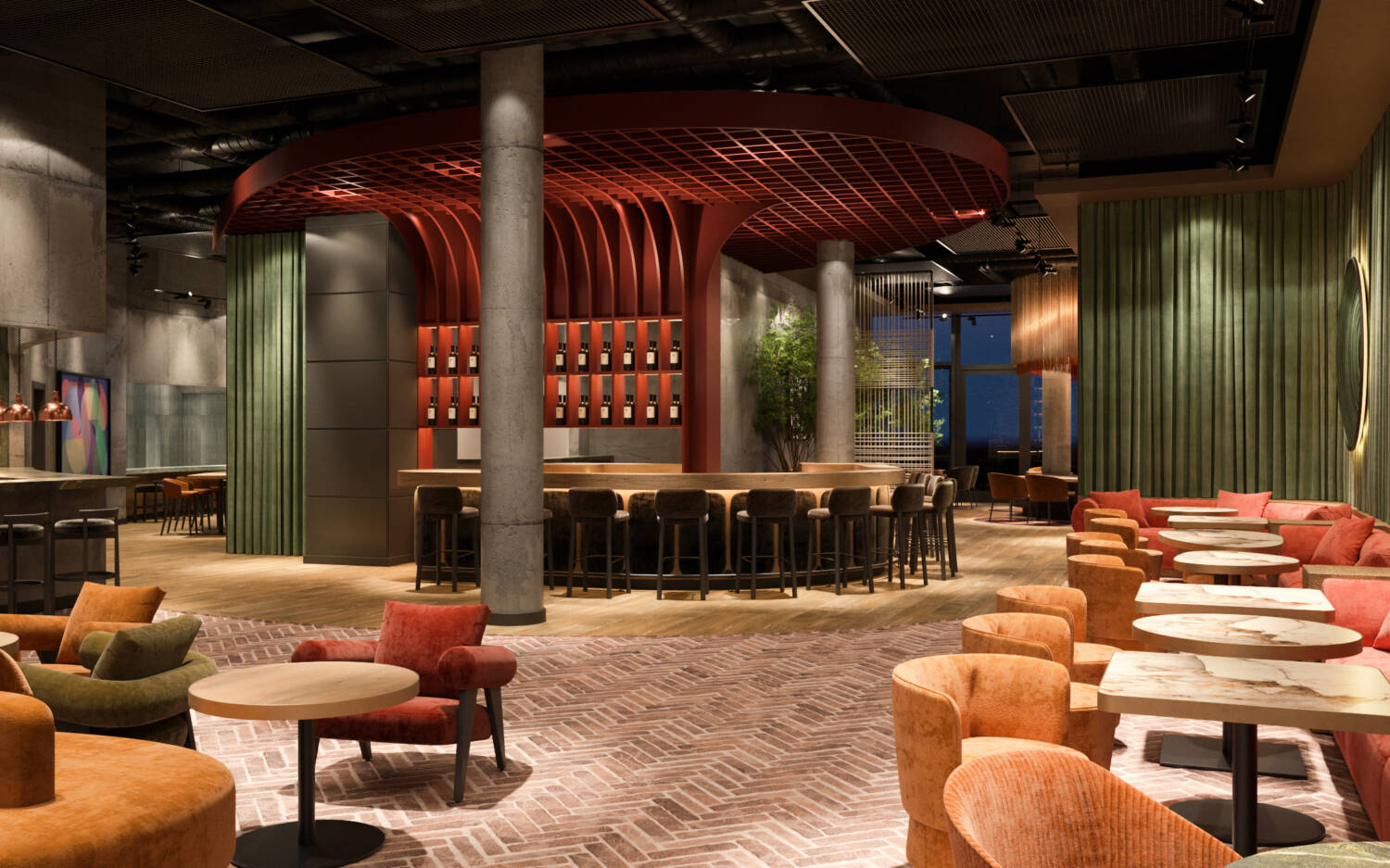 All-Day-Dining statt Fine Dining: im neuen Restaurant an der Waterfront in der HafenCity gibt es künftig Kulinarik zu jeder Tageszeit / ©Olaf Kitzig Design