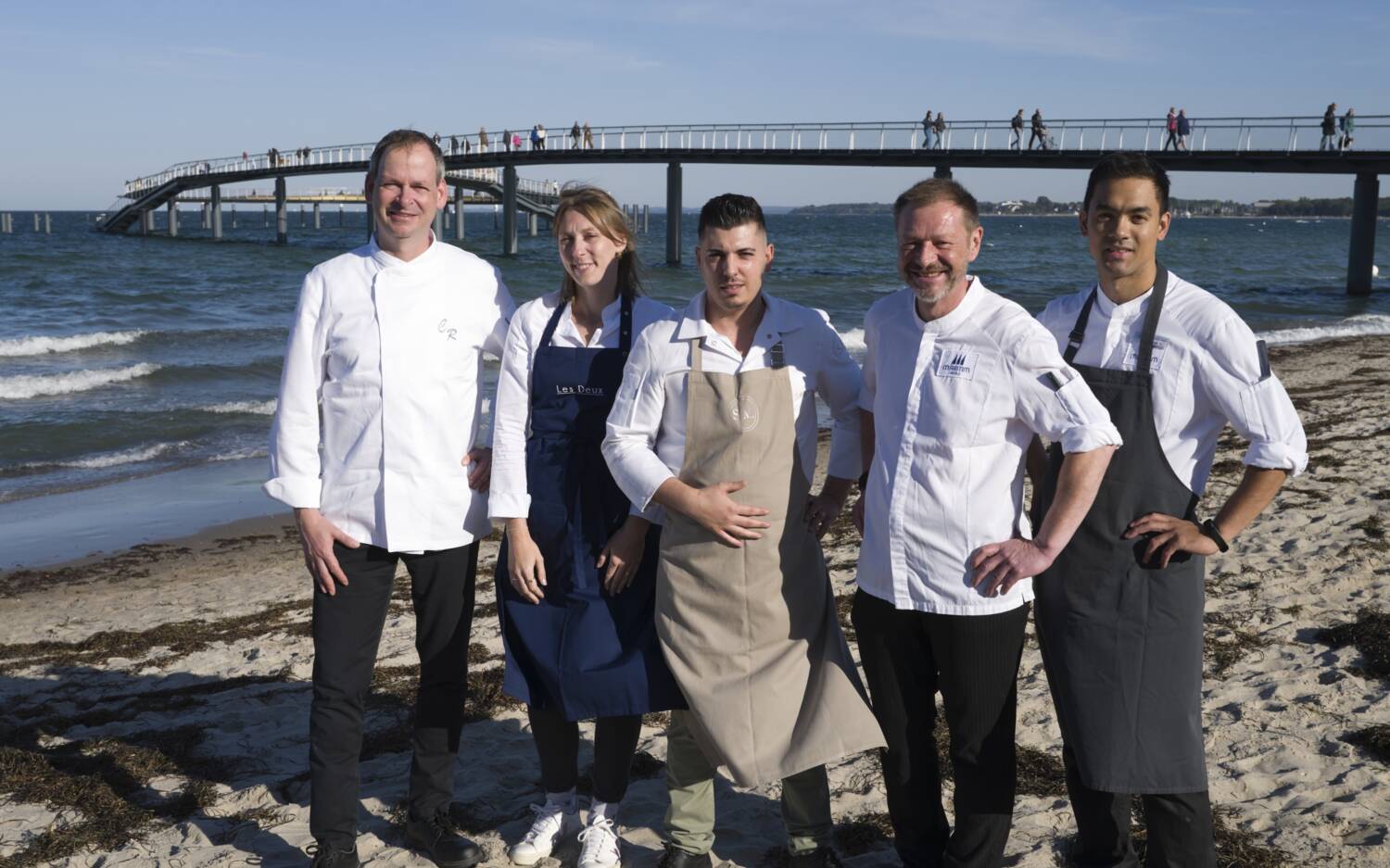 Christoph Rüffer, Nathalie Lebond, Simone Melis, Thomas Lemke und Taro Bünemann kochen den Auftakt des 39. Schleswig-Holstein Gourmet Festival / ©M.Brodt