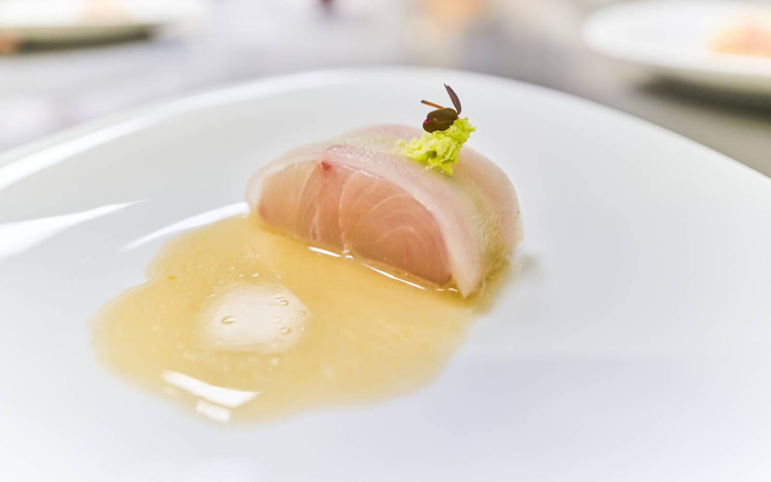 Der erste Gang von Nathalie Leblond: Hamachi mit Koshihikari-Reis / ©M. Brodt