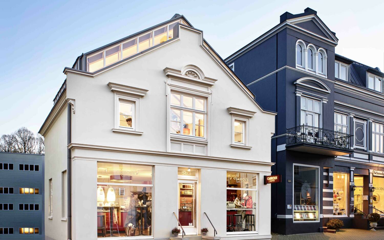Im Stammhaus in Blankenese kann der Kaffee von Carroux verköstigt werden / ©Köster&Lumma
