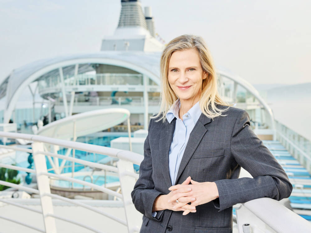 Wybcke Meier, Geschäftsführerin TUI Cruises, ist in der aktuellen Podcast-Folge zu Gast / Foto: TUI Cruises / Christian Wyrwa