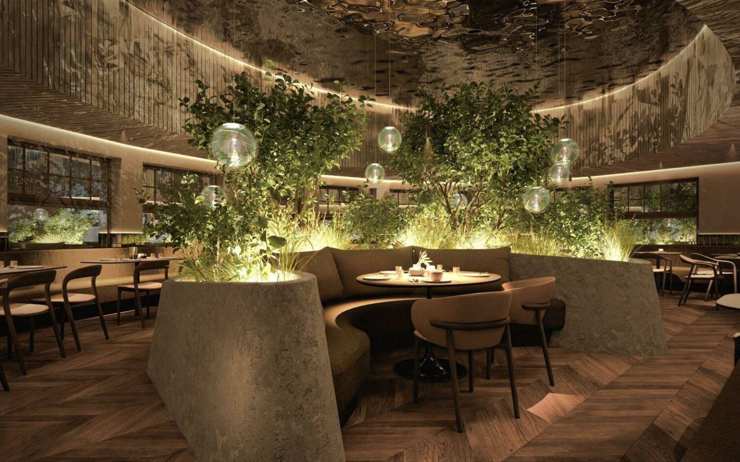 Das neue Restaurant im Stadtpark setzt auf ein naturnahes Ambiente /© Querkopf Architekten 