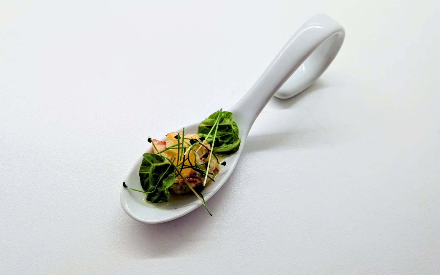 Leicht und Frisch: Der Hummer ist der Star auf Helena Gouveias Löffel / ©Fred Guiot