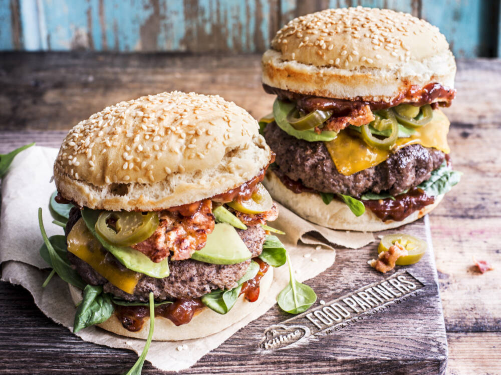 Foodmotiv, Burger, Food Partners, Holzbrett