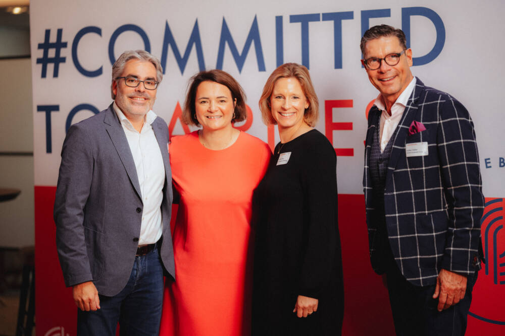 V. l. n. r.: Marcus Fränkle (Zweiter Vorstandsvorsitzender), Katharina Darisse (Erste Vorstandsvorsitzende), Daniela Danz (Vorstandsmitglied) und Jochen Öhler (Vorstandsmitglied) / ©Patrick vom Berg
