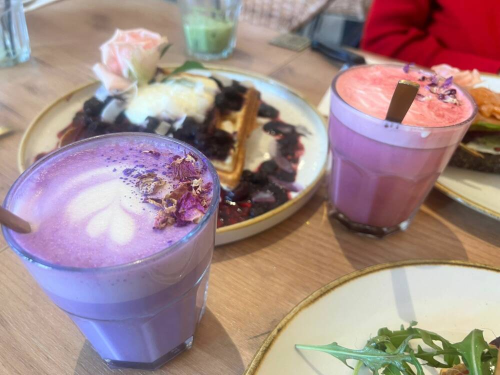 Ein Traum für den Insta-Feed und den Gaumen: Purple, Pink und Blue Latte / ©Jenifer Koch