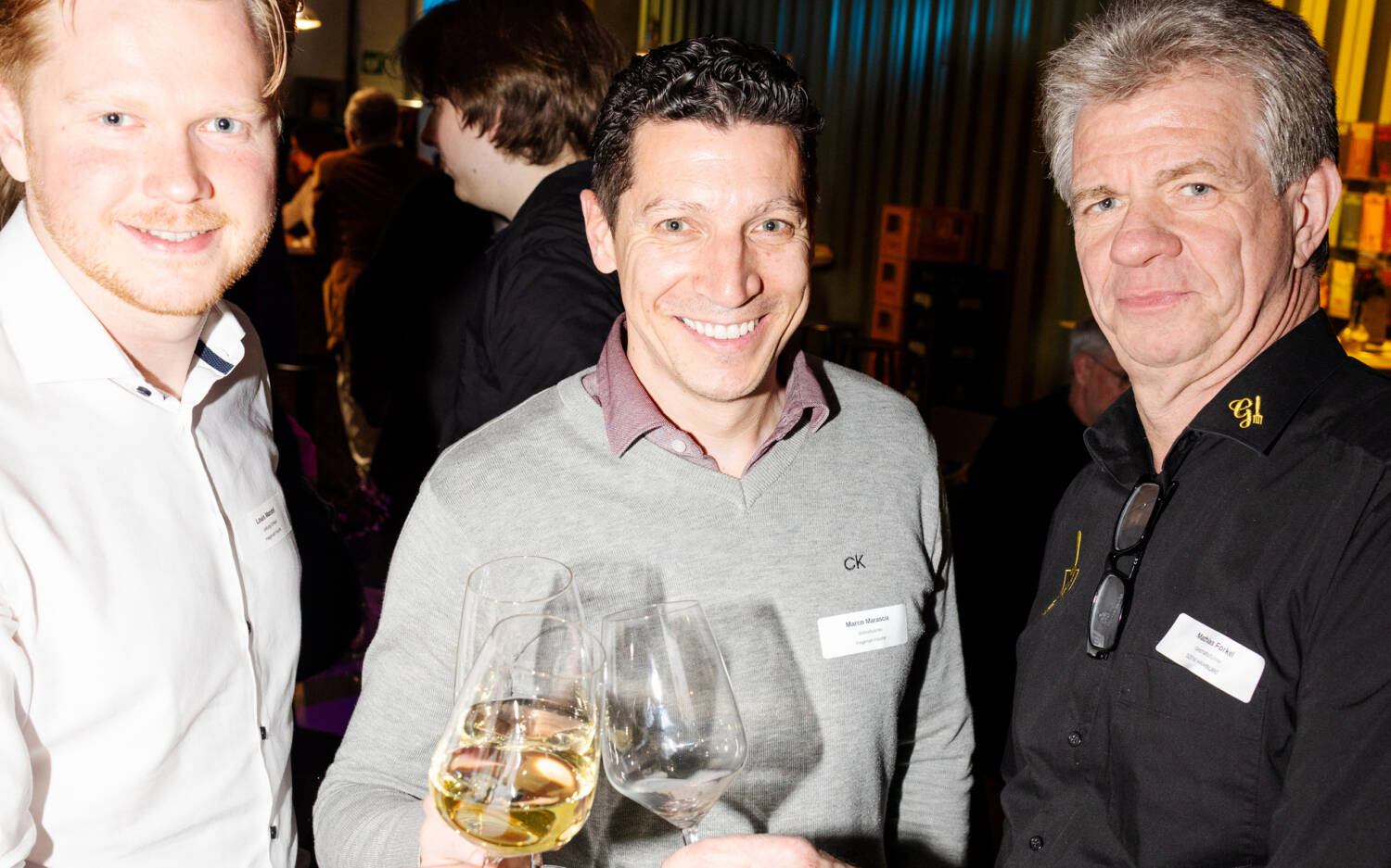 Louis Mandel (l.) und Marco Marascia  (Hagenah) mit Mathias Forkel (r.) / ©Liza Holiarchuk