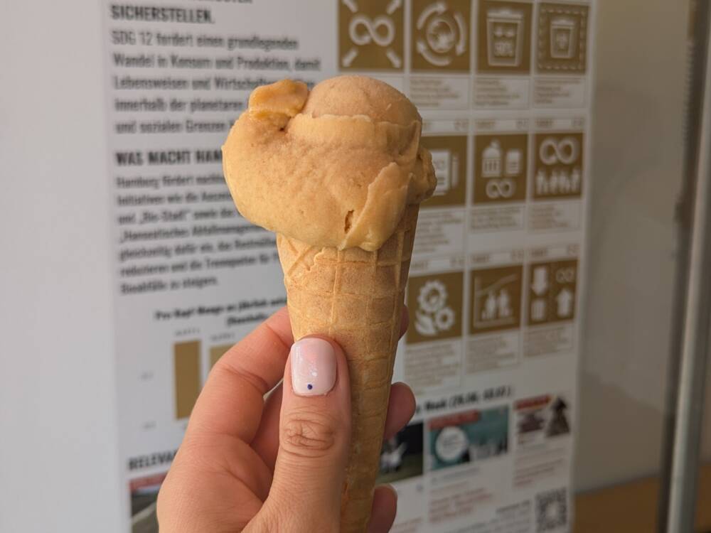 Die Aktion Flavours of Sustainability bietet in 15 Eisdielen jeweils eine oder zwei Eissorten an, die ein UN-Nachhaltigkeitsziel repräsentieren /@Kim Reincke