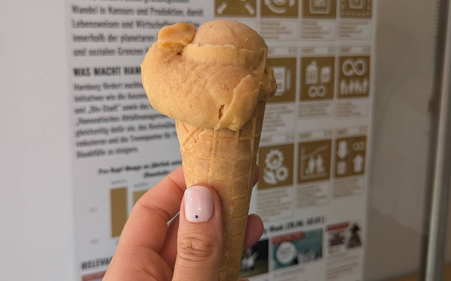 Die Aktion Flavours of Sustainability bietet in 15 Eisdielen jeweils eine oder zwei Eissorten an, die ein UN-Nachhaltigkeitsziel repräsentieren /@Kim Reincke
