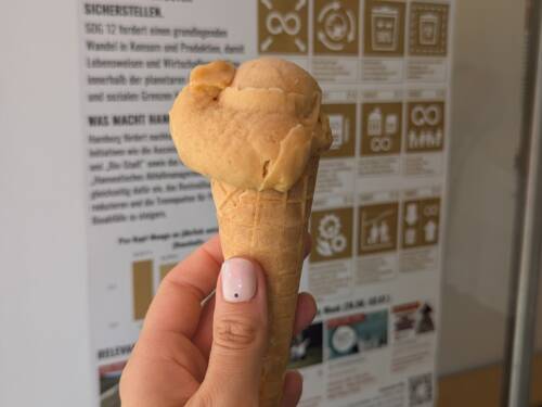 Die Aktion Flavours of Sustainability bietet in 15 Eisdielen jeweils eine oder zwei Eissorten an, die ein UN-Nachhaltigkeitsziel repräsentieren /@Kim Reincke