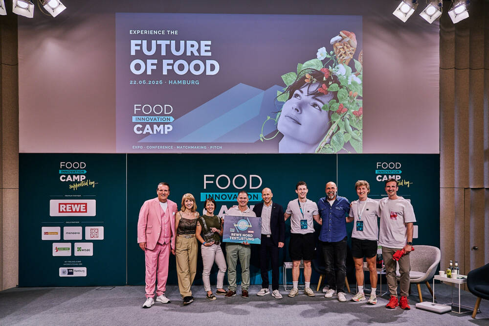 Die drei Finalisten der Newcomer Awards waren Fruit Rebel, Juuz und Nalu / ©Food Innovation Camp/Fotograf: Stefan Groenfeld