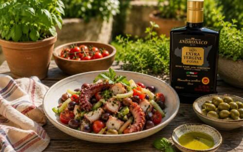 Gehört für Vincenzo Andronaco zu einem gelungenen Grillfest dazu: ein frischer Pulpo-Salat / ©Andronaco/KI