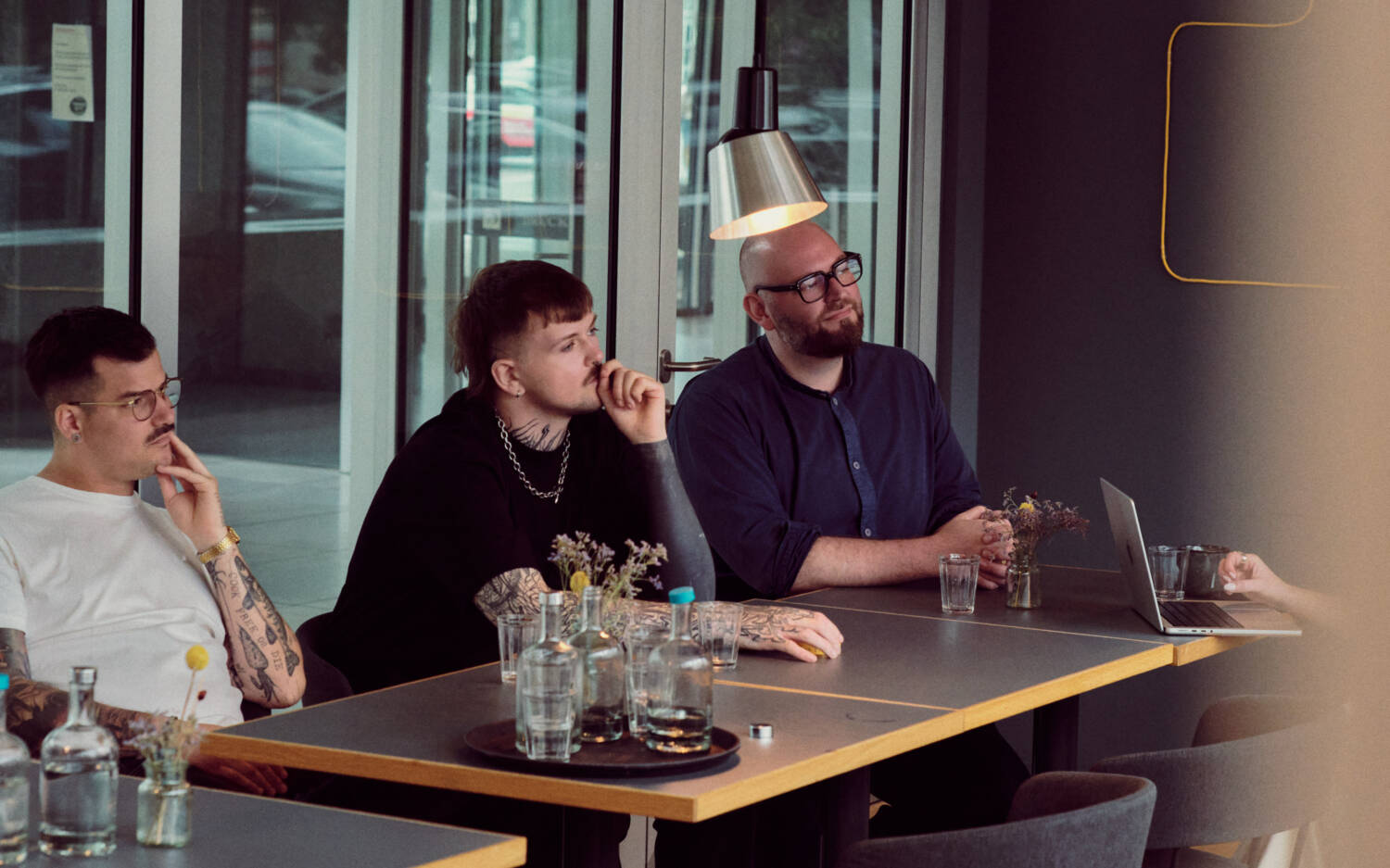 Simon Sauter, Malte Heinrich (Haebel) und Thomas Imbusch (100/200 Kitchen & Glorie) sind bei Hamburgs Sterne dabei / ©Wim Jansen