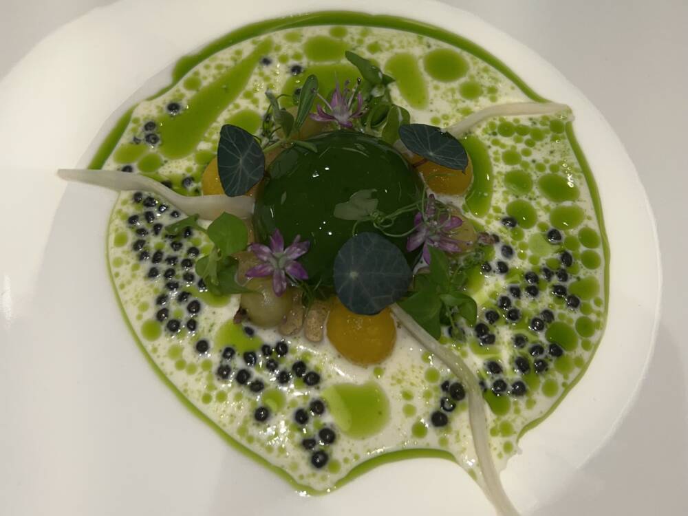 Der erste Gang: Kohlrabi und Petersilie in einer gereiften Sauce mit Kaviar / ©Paula Rieck
