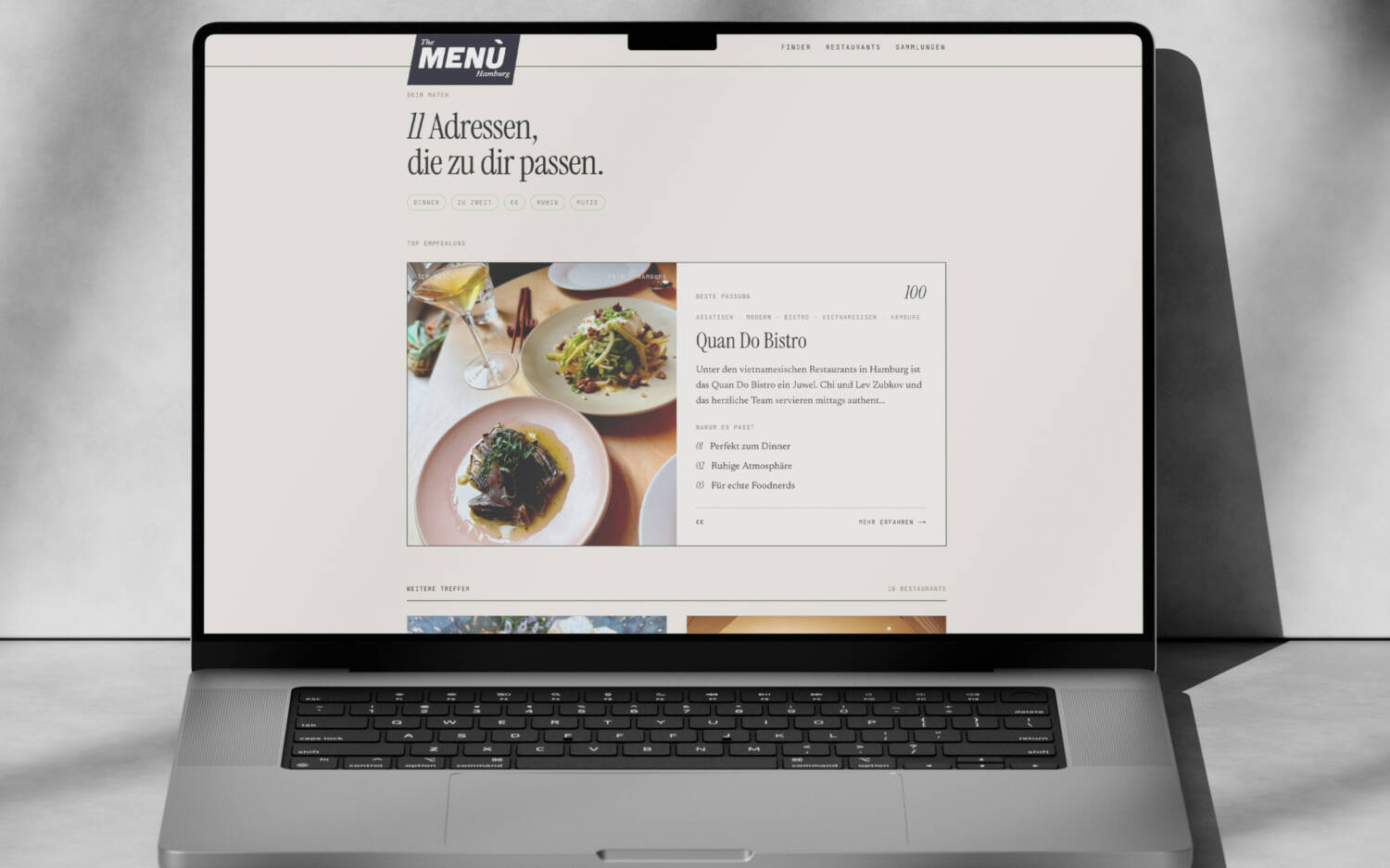 Mit wenigen Fragen findet The Menù die passende Gastro für jeden Anlass / ©The Menù