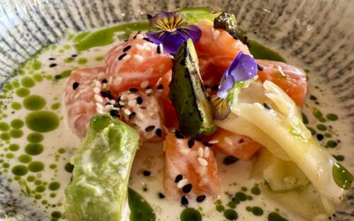 Frische mit Finesse – das Lachs-Ceviche bringt Farbe, Säure und feine Aromen auf den Teller/ ©Karsten Darga
