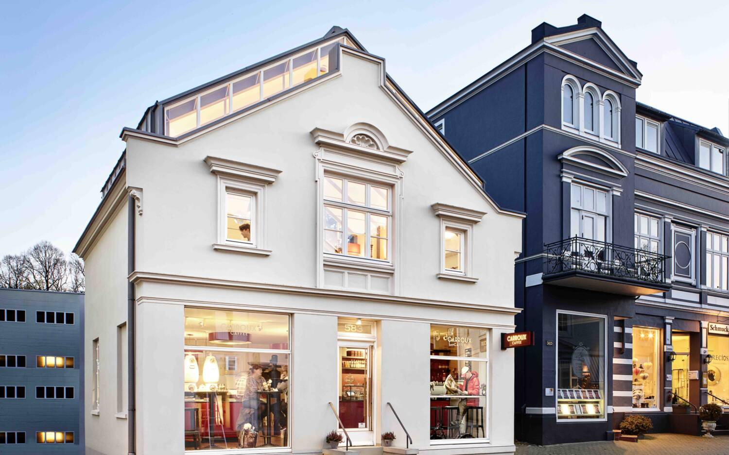 Im Stammhaus in Blankenese kann der Kaffee von Carroux verköstigt werden / ©Köster&Lumma
