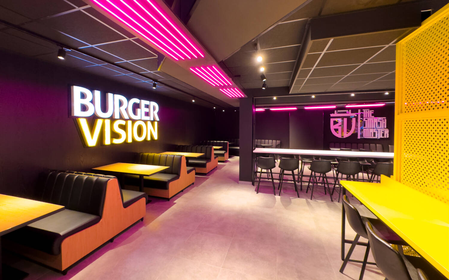In futuristischem Ambiente können sich die Gäste allerlei Burger gönnen / ©Burger Vision