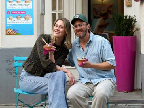 Pia Schatkowski und Thomas Noack servierten zehn Jahre lang kreative Eisbecher im Schlecks in Ottensen / ©Lynn und Lissa Kühner